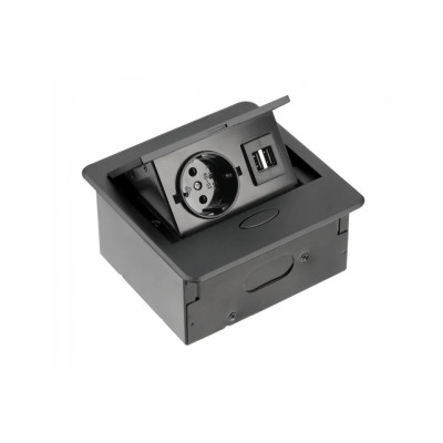 PRIZA GTV DREPTUNGIULARA NEGRU